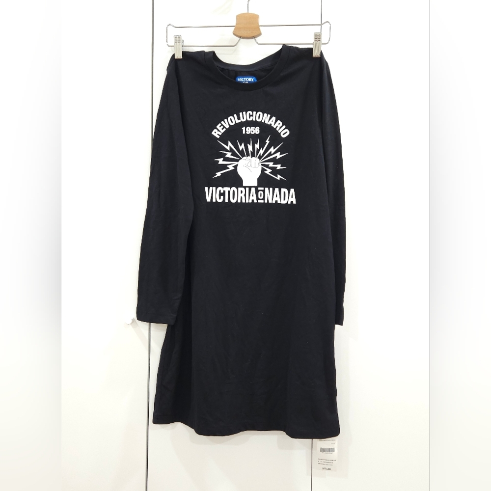 Cozy Black VICTORY OR NOTHING-BSX Graphic T-Shirt Dress